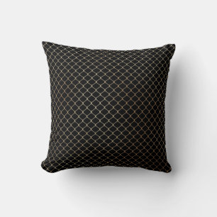 Elegant Modern Gold Fence Chain Pattern Throw Pillow