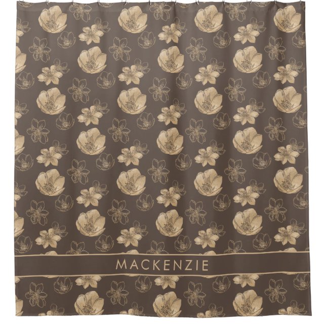 Elegant Modern Gold Foil Floral Pattern (Front)