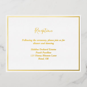 Elegant Modern Gold Foil Reception Enclosure Card