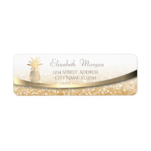 Elegant Modern Gold  Glittery Bokeh,Pineapple