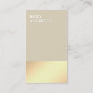 Elegant Modern Gold Glow Minimalistic Beige  Business Card