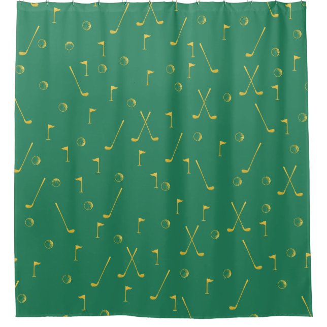 Elegant Modern Gold Golf Pattern Golfer Green  (Front)