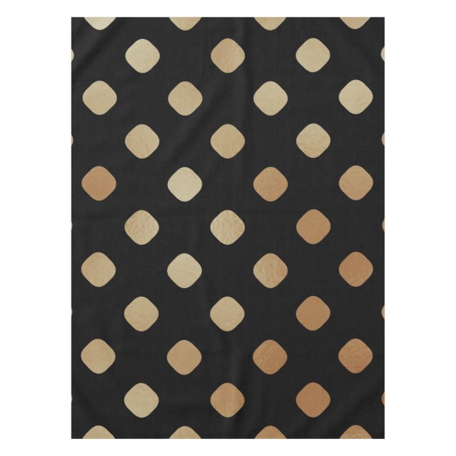 Elegant Modern Gold Gradient Rounded Tiles Pattern Tablecloth (Front)