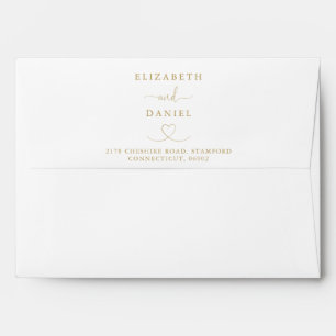 Elegant Modern Gold Heart Wedding Envelope