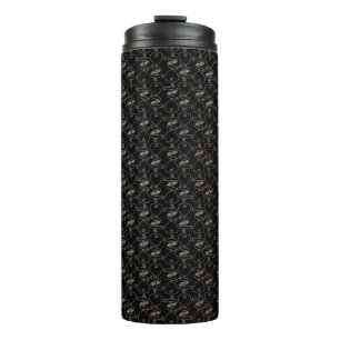 Elegant Modern Gold Hearts and Keys Pattern   Thermal Tumbler
