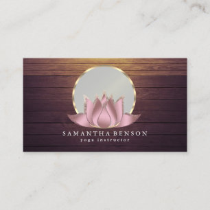 Elegant Modern Gold Lotus Logo Stylish Copper Business Card
