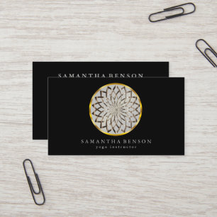 Elegant Modern Gold Lotus Logo Stylish Copper Business Card
