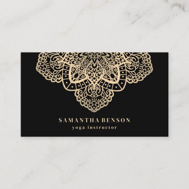 Elegant Modern Gold Lotus Logo Stylish Copper  Business Card (Front)