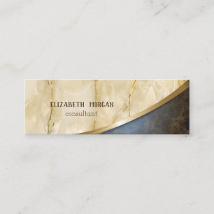 Elegant  Modern , Gold, Marble, Leather Look Mini Business Card