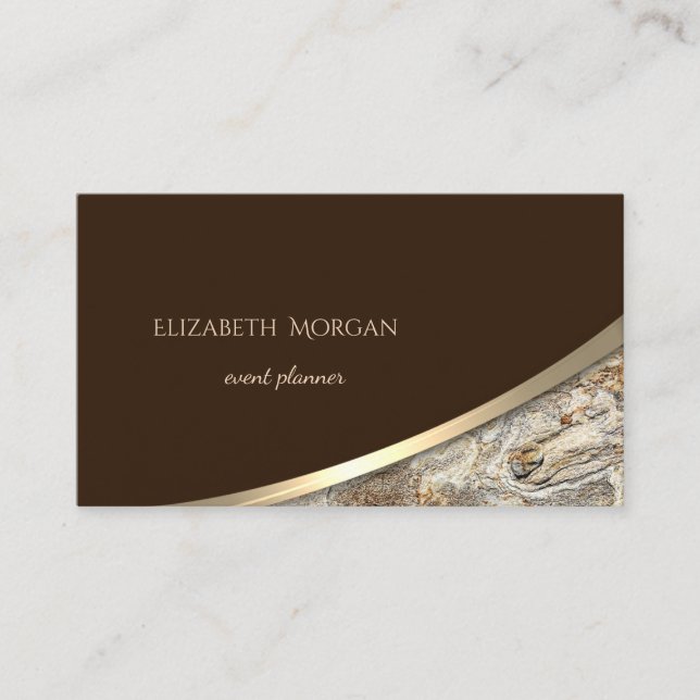 Elegant  Modern , Gold, Marble Stone Business Card (Front)