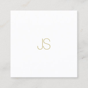 Elegant Modern Gold Monogram Simple Template Luxe Square Business Card