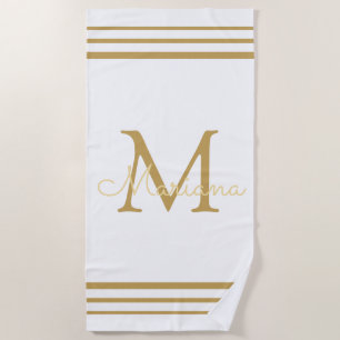 elegant modern gold personalized chic Beach Towel