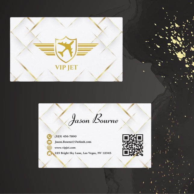 Elegant Modern Gold Professional, QR Code Business Card (Creator Uploaded)