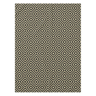 Elegant Modern Gold Squares Diamonds Tiles Pattern Tablecloth