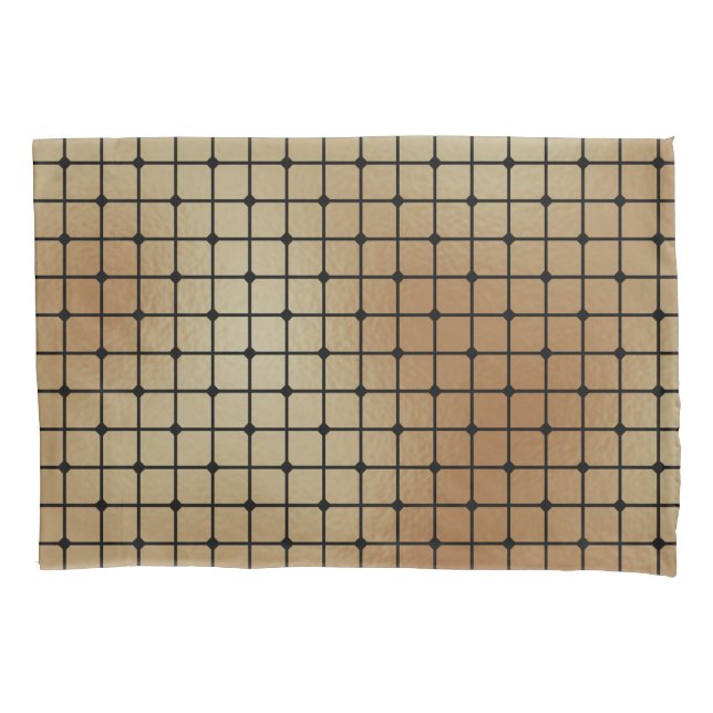 Elegant Modern Gold Squares Tiles Pattern | Pillowcase (Front-Left)