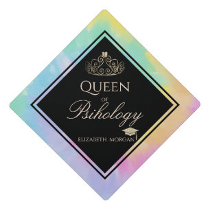 Elegant Modern Gold Tiara Colourful Graduation Cap Topper