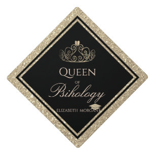 Elegant Modern Gold Tiara Glitter Graduation Cap