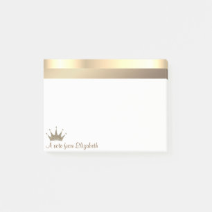 Elegant Modern Gold Tiara - Personalized Post-it Notes