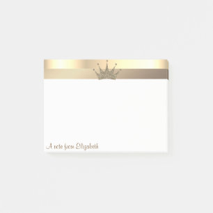 Elegant Modern Gold Tiara - Personalized Post-it Notes