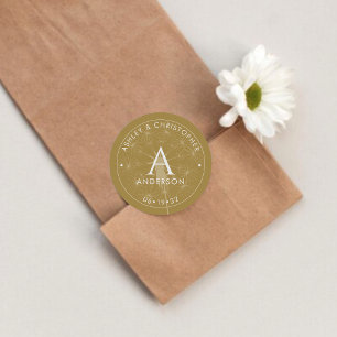 Elegant Modern Gold Wedding Classic Round Sticker
