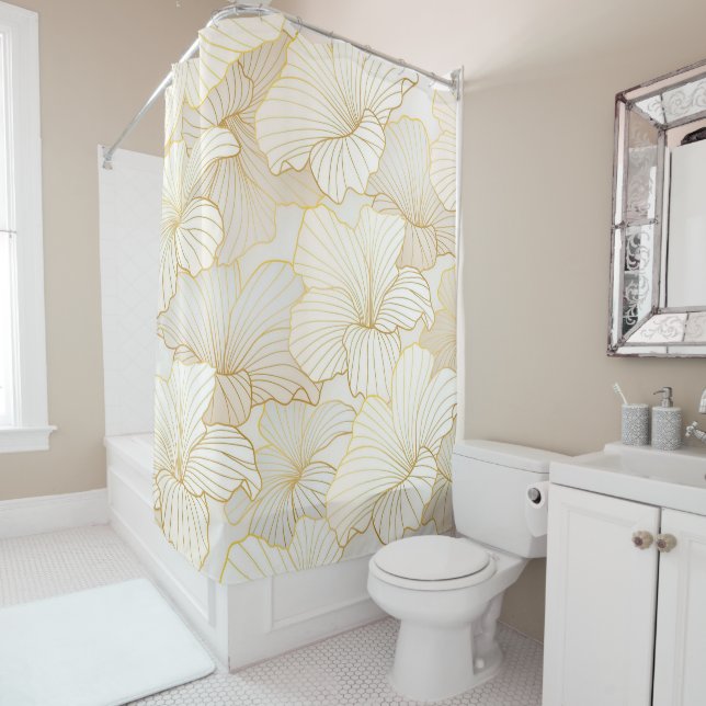 Elegant Modern Gold White Floral Line Collection (In Situ)