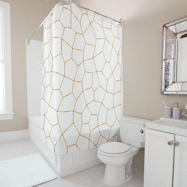 Elegant Modern Gold White Stained Glass Collection (In Situ)
