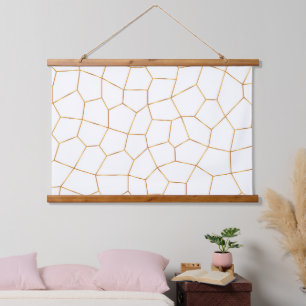 Elegant Modern Gold White Stained Glass Collection Hanging Tapestry