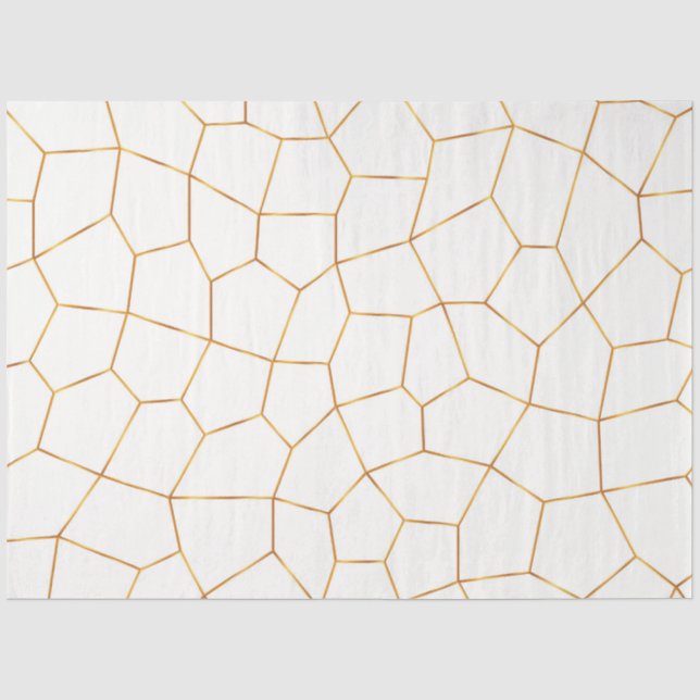 Elegant Modern Gold White Stained Glass Collection Tissue Paper (Front)