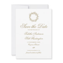 Elegant Modern Gold Winter Wreath Holiday Wedding