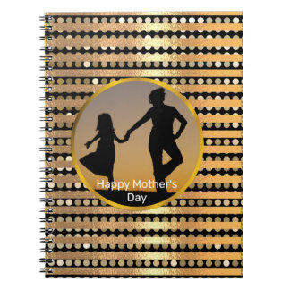 Elegant modern golden Black stripes Mother's Day Notebook