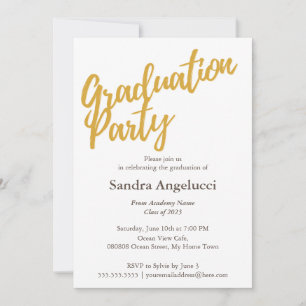 Elegant Modern Golden Graduation Party Invitation