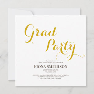 Elegant Modern Grad Party Square Invitation