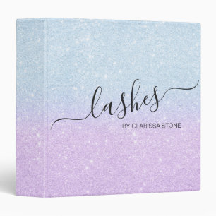 Elegant modern gradient blue purple glitter binder