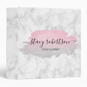 Elegant modern gradient rose gold silver glitter binder