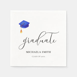 Elegant Modern Graduate Cap Graduation Party Napkin