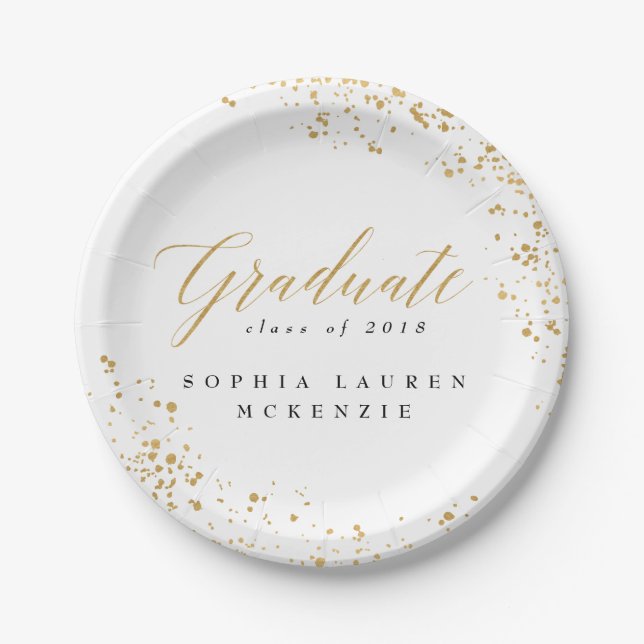 ELEGANT MODERN GRADUATE PAPER PLATE (Front)