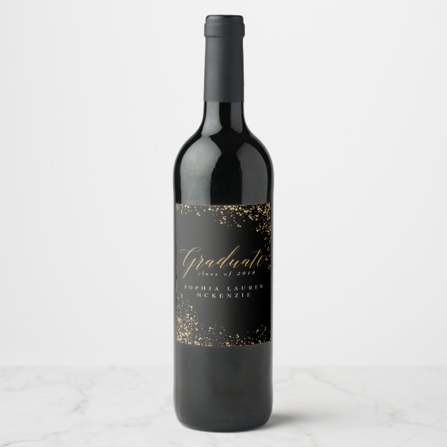 ELEGANT MODERN GRADUATE WINE LABEL (Front)