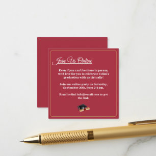 Elegant Modern Graduation Party Enclosure Card 