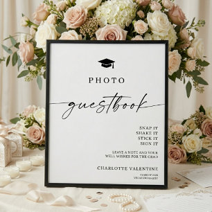 Elegant Modern Graduation Photo Guest Book 
