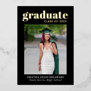 Elegant Modern Graduation Photo Rose Gold