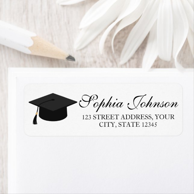 Elegant Modern Graduation Return Address (En situation)