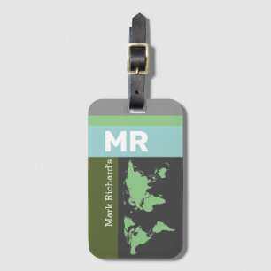 elegant modern green luggage tag