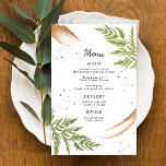 Elegant Modern Greenery and Gold Wedding Menu<br><div class="desc">Elegant Modern Greenery Wedding Wedding Menu. This high-quality design is easy to customize to match your wedding colours,  styles and theme. For further customization,  please click the "customize further" link and use design tool to modify this template.</div>