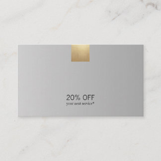Elegant Modern Grey Gradient Gold Accent Discount Business Card