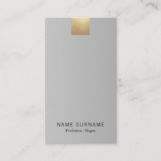 Elegant Modern Grey Gradient Gold Accent Vertical Business Card