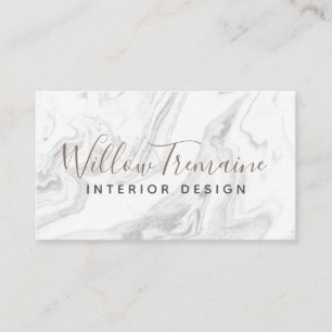 Elegant Modern Grey Marble Professional Business Card