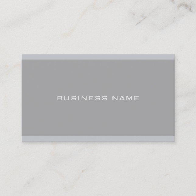 Elegant Modern Grey Professional Simple Template Business Card (Front)