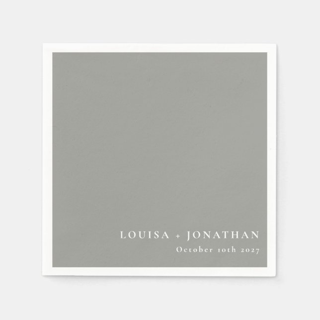 Elegant Modern Grey Trendy Minimal Custom Napkin (Front)