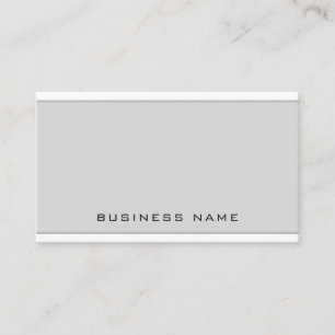 Elegant Modern Grey White Simple Professional Business Card