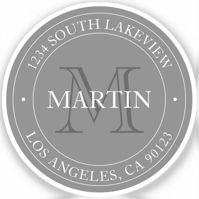 Elegant Modern Grey & White | Transparent (Front)